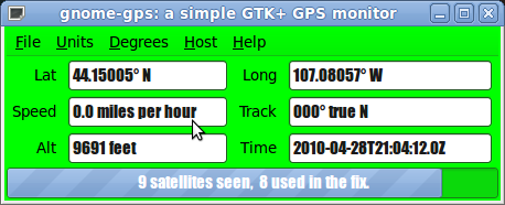 Screen shot of gnome-gps